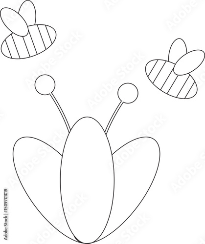 pollination flower gardening illustration element outline