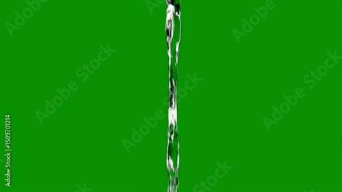 Water Stream Against Green Screen Background