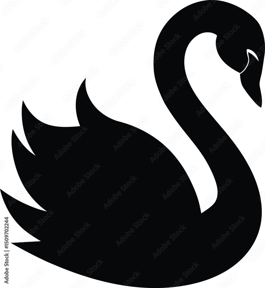 Obraz premium black swan vector illustration