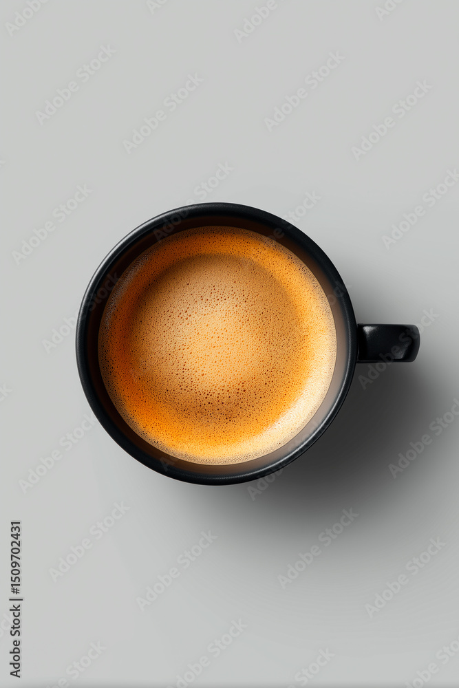 photography of cup coffee, top view, clear background photography of cup coffee, top view, clear background