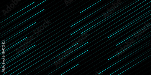 abstract black background with diagonal lines, cyan color,eps10