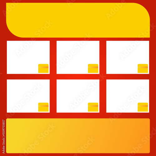 catalog background with six product spots and price spots to provide company name and promo type