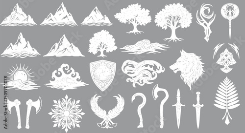 White Celtic Norse Pagan Tribal Tattoo Designs Symbols and Elements
