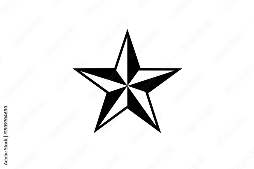 Bold black military star icon with five points, vector graphic representing army insignia, patriotic rank badge, strong symbol of honor and defense, clean outline design isolated on white background Bold black military star icon with five points, vector graphic representing army insignia, patriotic rank badge, strong symbol of honor and defense, clean outline design isolated on white background