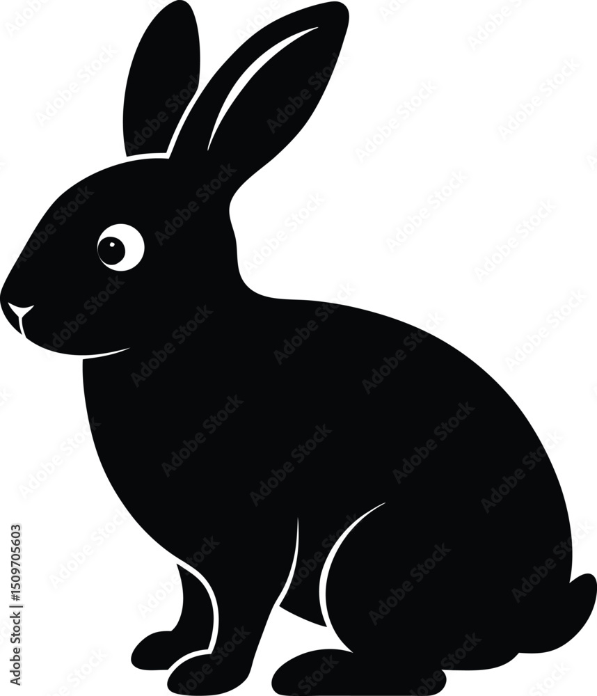 Obraz premium black rabbit vector illustration