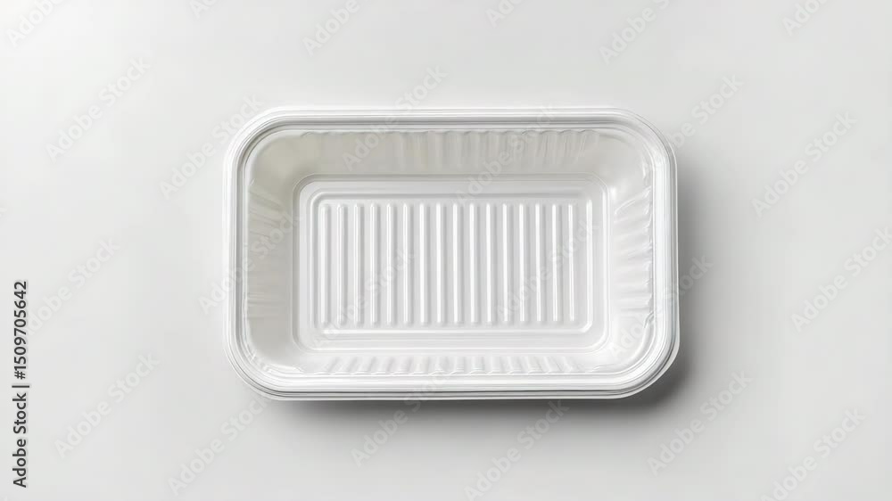 Disposable white food container tray with ridged design and lid Disposable white food container tray with ridged design and lid