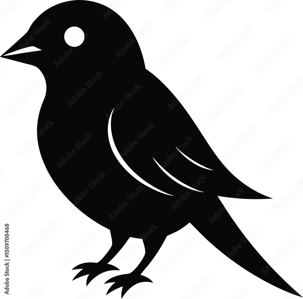 Fototapeta premium black and white bird vector illustration