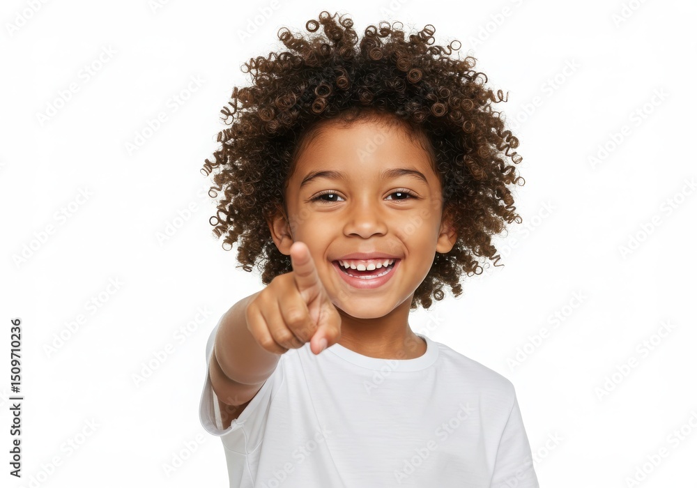 Smiling boy pointing his finger towards the viewer Smiling boy pointing his finger towards the viewer