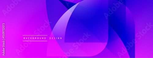 Abstract gradient background. Dynamic curves create modern visual effect. Purple, blue hues dominate composition. Minimalist design.