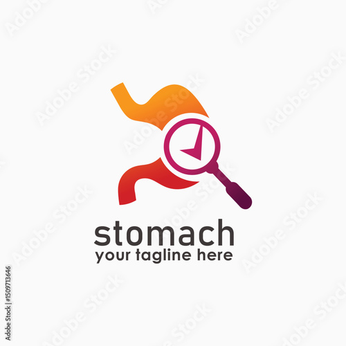 stomach and check logo concept, medical and technology logos, people healthy icon design