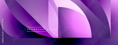 Abstract purple design features flowing shapes, gradients. Modern background with text element, simple composition.
