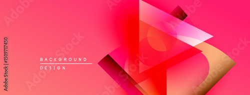 Dynamic abstract background. Vivid pink hues blend with geometric shapes, creating modern visual impact. Text reads background design.