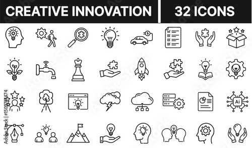 Creative Innovation Icon Representing Ideas, Imagination, and Technological Advancement