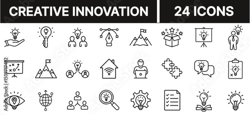 Creative Innovation Icon Representing Ideas, Imagination, and Technological Advancement
