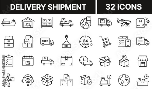 Delivery Shipment Icon Representing Parcel Transportation and Package Handling