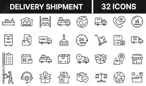 Delivery Shipment Icon Representing Parcel Transportation and Package Handling