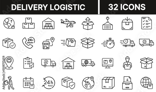 Delivery and Logistics Icon Representing Shipping, Transportation, and Package Distribution