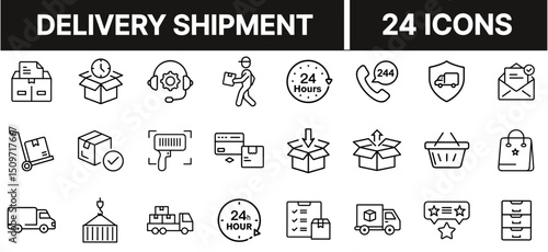 Delivery and Logistics Icon Representing Shipping, Transportation, and Package Distribution