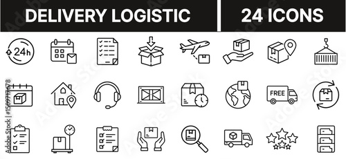 Delivery and Logistics Icon Representing Shipping, Transportation, and Package Distribution