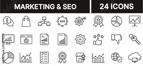 Marketing and SEO Icon with Megaphone and Magnifying Glass Representing Digital Promotion and Search Optimization