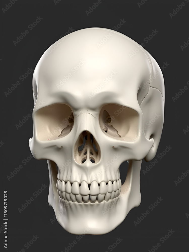 Obraz premium high poly anatomically correct render of human skull
