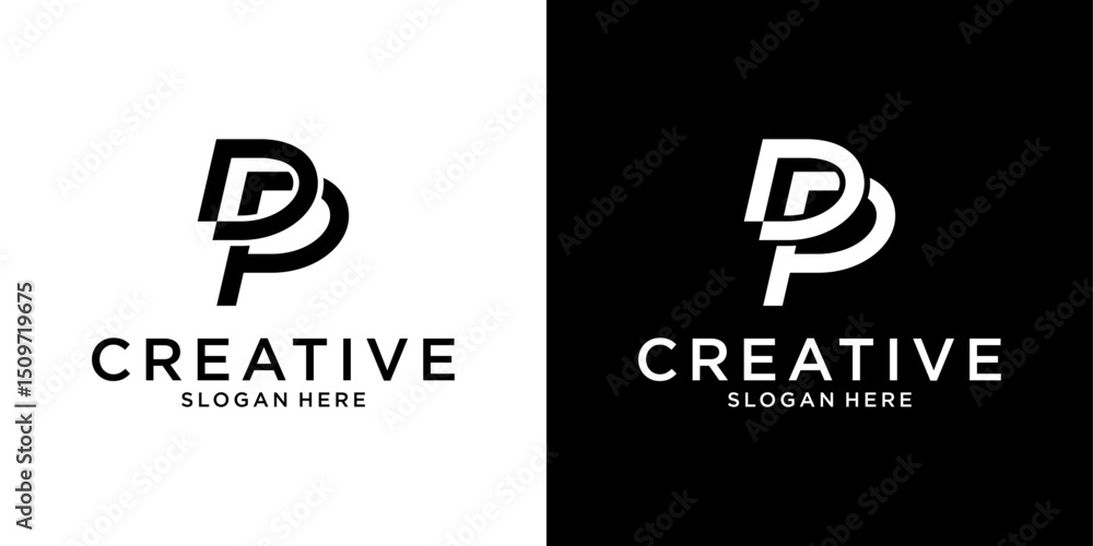 Obraz premium DP or PD initial letter logo design vector template
