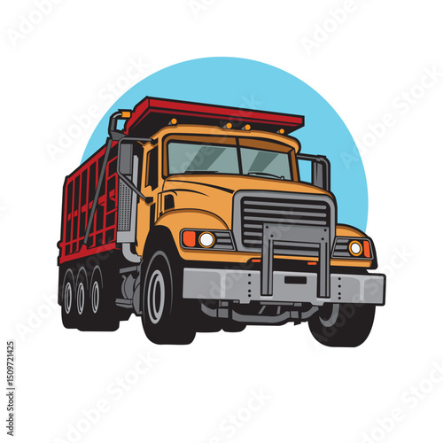 Dump truck illustration, perfect for construction service company logo