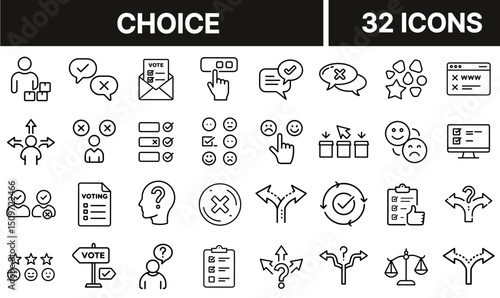 Choice Icon Representing Decision-Making, Options, and Selection Process