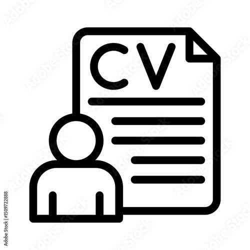 person with resume line icon