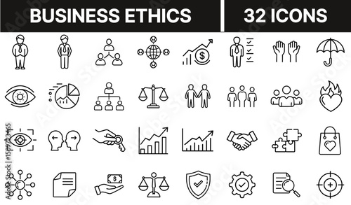 Business Ethics Icon Representing Corporate Responsibility and Moral Principles