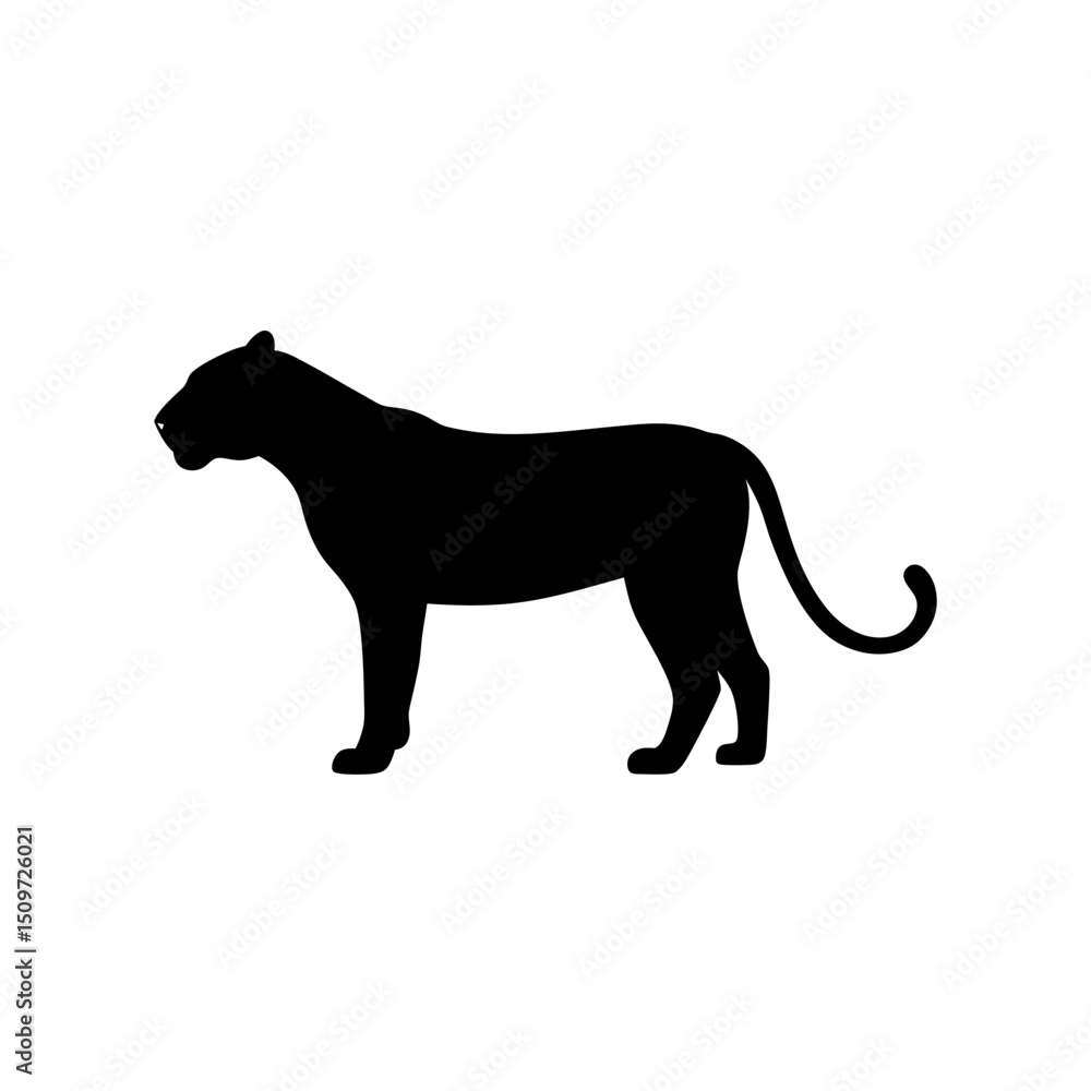 Obraz premium A Clean Vector Art Piece of a Tiger Animal in a Detailed Side Profile