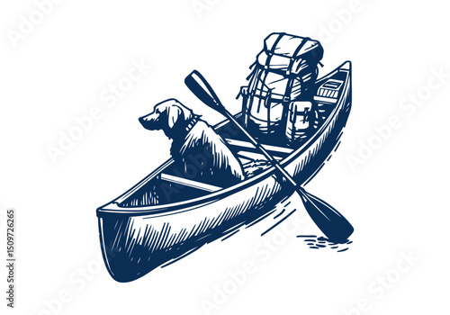 Canoe hand drawn sketch vector illustration