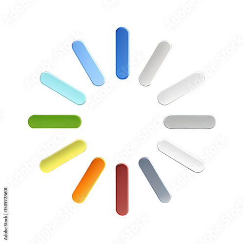 Colorful circular loading icon progress spinner