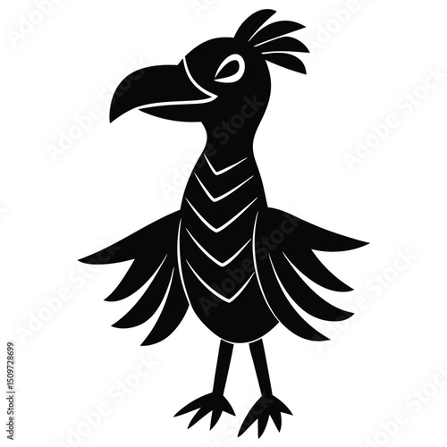 Tiki Bird Silhouette Vector Illustration