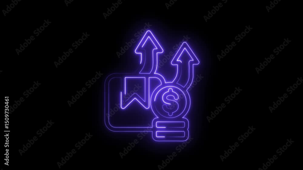 Investment growth glowing outline on dark backdrop representing financial success and investment opportunities Investment growth glowing outline on dark backdrop representing financial success and investment opportunities