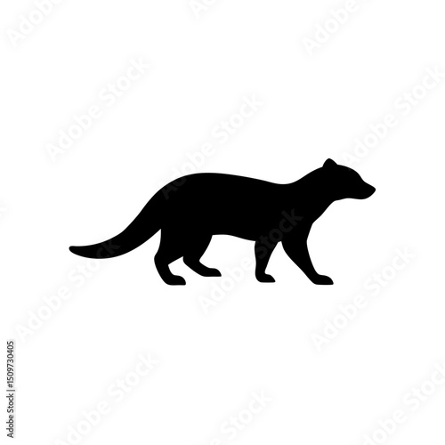 Black Silhouette Of a Side View Civet Walking Stealthily vector illustration
