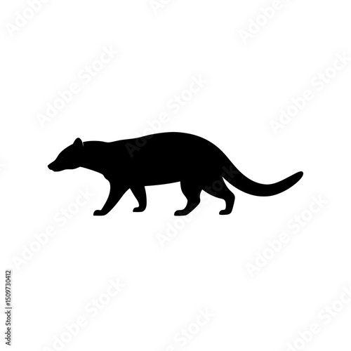 Black Silhouette Of a Side View Civet Walking Calmly vector illustration
