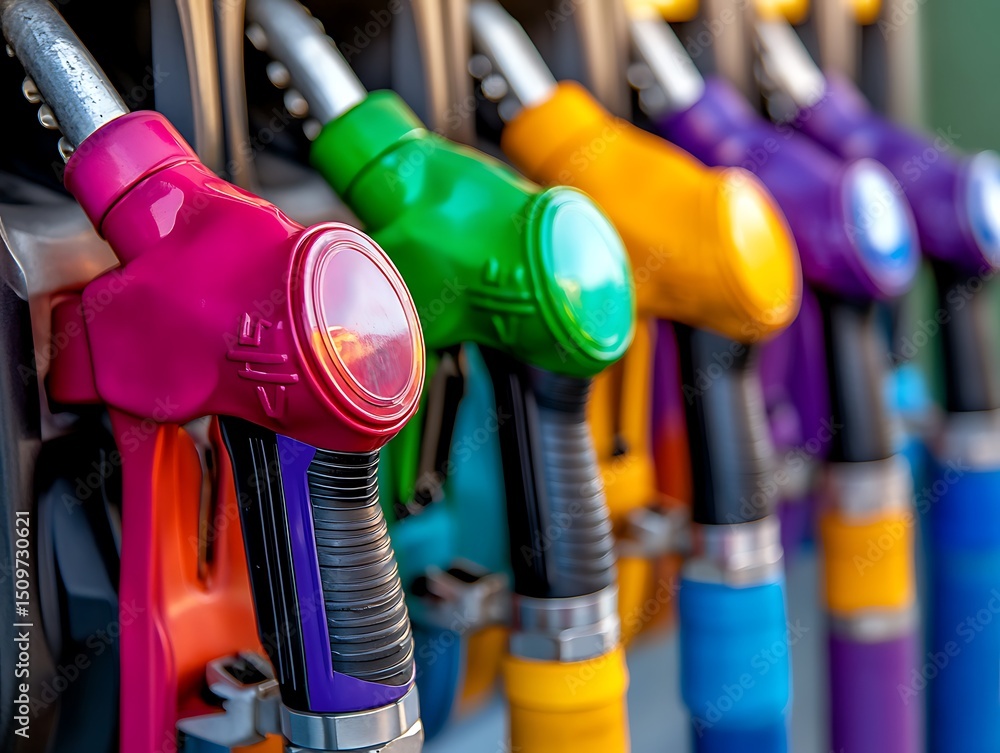 Colorful gas pumps Colorful gas pumps