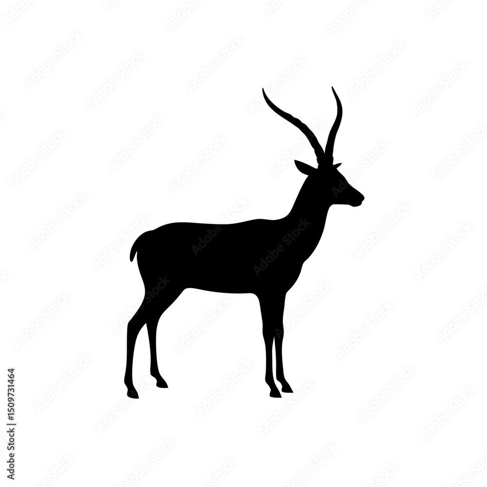 Obraz premium Classic Markhor Black Silhouette Clean Cut Silhouette vector illustration background