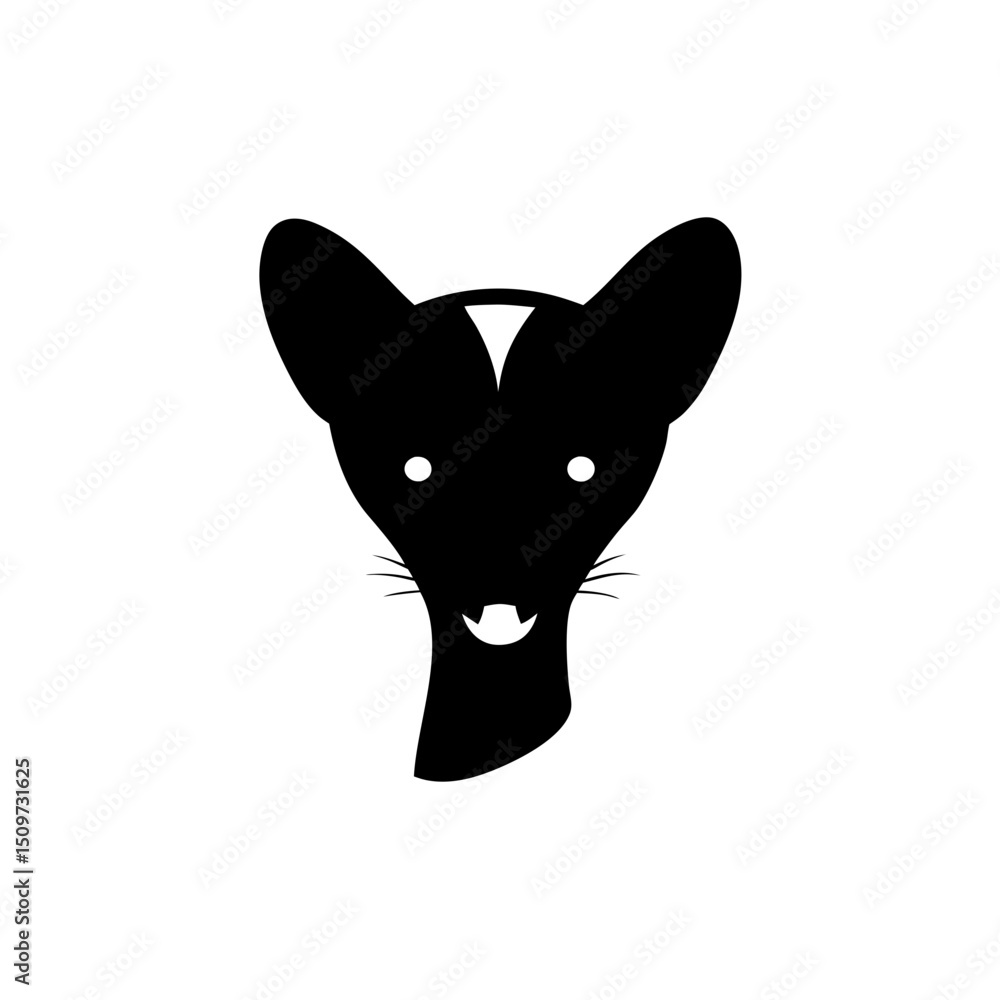 Fototapeta premium Beautiful Genet Head Black Silhouette Modern Shape Design vector illustration background