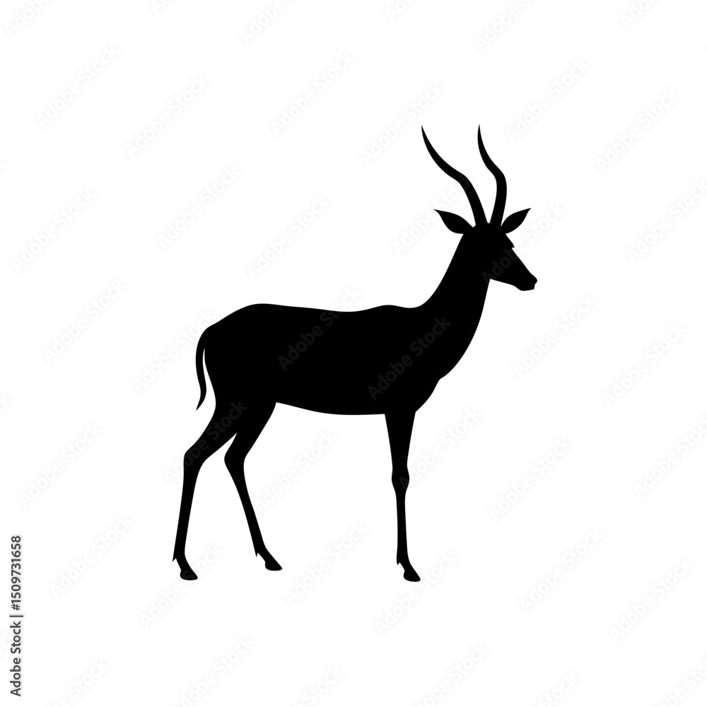 Obraz premium Premium Gazelle Black Silhouette Visual Creative Element vector illustration background