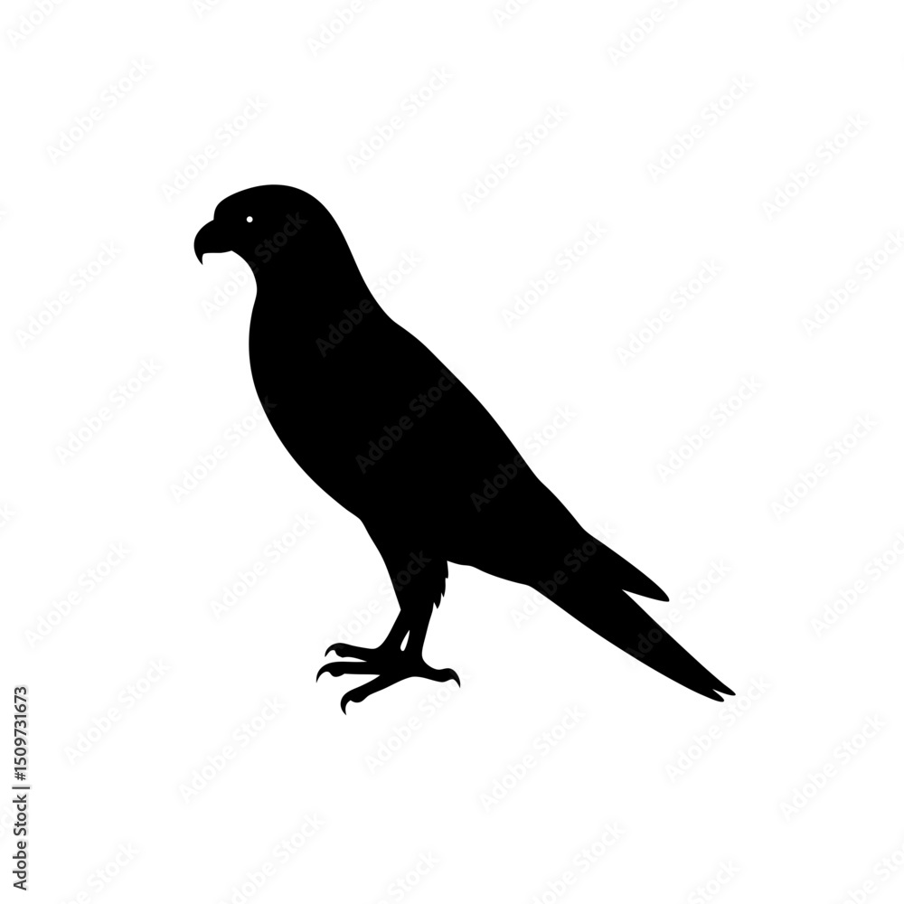 Fototapeta premium Modern Falcon Black Silhouette Minimalist Icon Art vector illustration background