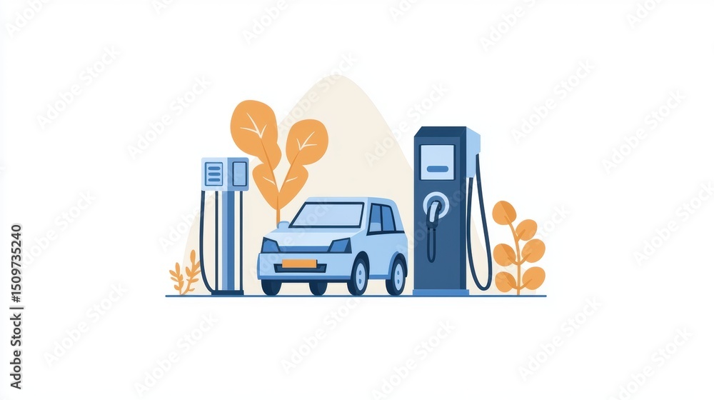 Naklejka premium Enhancing electric vehicle charging station networks cashless payment solutions for an efficient economy