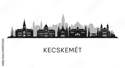 Kecskemt with Hungary Skyline, Silhouette, and Cityscape.