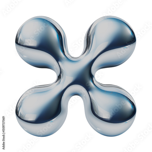 Fototapeta Naklejka Na Ścianę i Meble -  メタリックなハンドルのアイコン Y2Kスタイルのイラスト