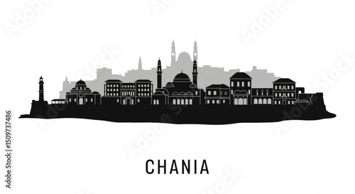 Chania Skyline with Greece Cityscape Illustration.