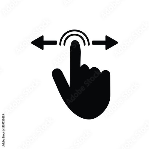 Touch Gesture Vector  Finger Tap and Rotate Counterclockwise Icon for Apps & Interfaces