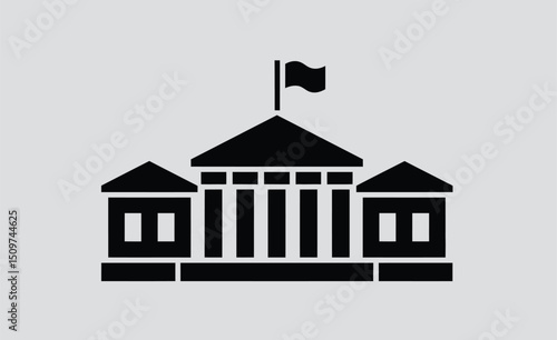 City hall building icon set. vector illustration.

