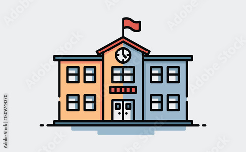 City hall building icon set. vector illustration.

