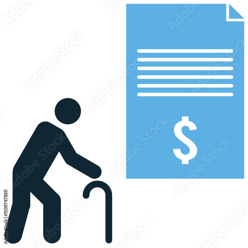 Retirement fund icon vector for savings plan, pension security, and future finance support. Ideal for financial planning apps, personal wealth tools, and pension visuals.